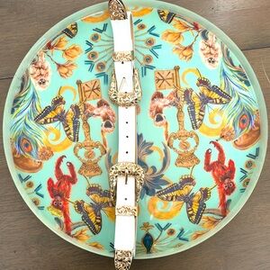 Faux crocodile adjustable belt